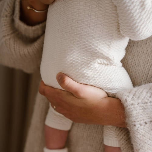 Dirkje baby boxpak offwhite Ecru Jongens Meisjes Katoen Ronde hals Effen 68