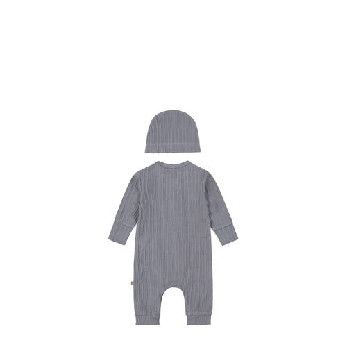 Dirkje baby boxpak blauw Jongens Stretchkatoen Ronde hals Effen 44