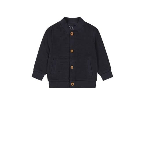 Dirkje baby sweatvest donkerblauw Jongens Katoen Opstaande kraag Effen