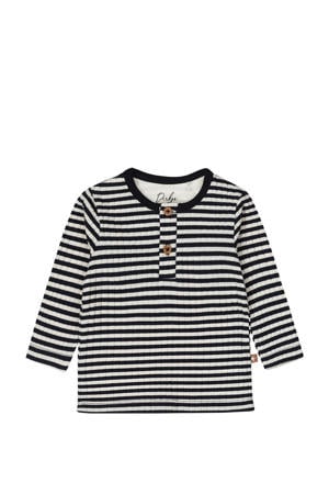 baby gestreepte longsleeve blauw/wit