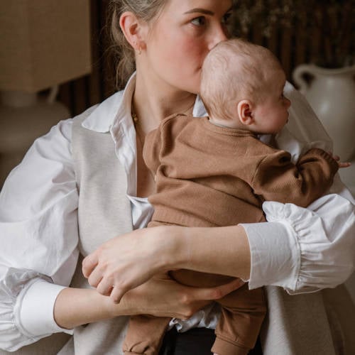 Dirkje baby broek bruin Jongens Stretchkatoen Effen 50