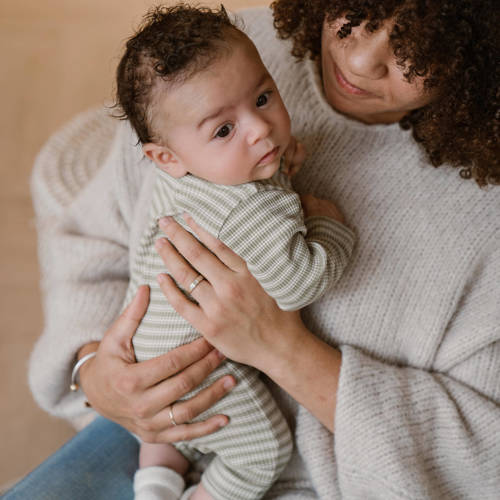 Dirkje baby gestreept boxpak groen Jongens Stretchkatoen Ronde hals Streep 74