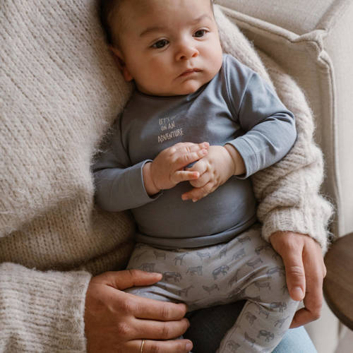 Dirkje broek + longsleeve blauw Shirt + broek Jongens Stretchkatoen Ronde hals 74