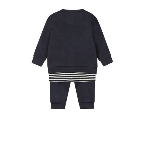 Dirkje vest + longsleeve + broek blauw wit Shirt + broek Jongens Stretchkatoen Ronde hals 56