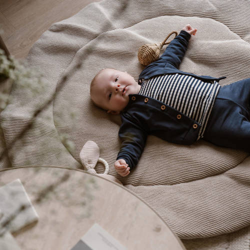 Dirkje vest + longsleeve + broek blauw wit Shirt + broek Jongens Stretchkatoen Ronde hals 56