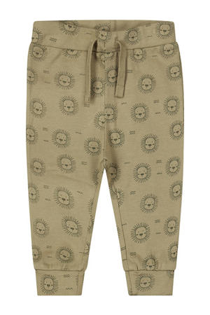 baby broek met all over print groen