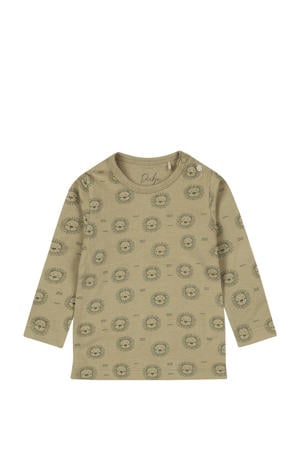 baby longsleeve met all over print groen