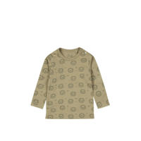 thumbnail: Groene jongens Dirkje baby longsleeve van stretchkatoen met lange mouwen en drukknoopsluiting