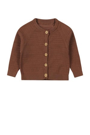 baby gebreid vest bruin