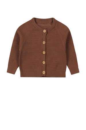 baby gebreid vest bruin