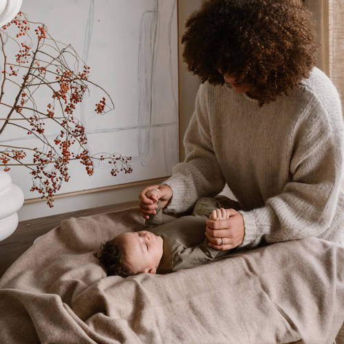 Dirkje baby longsleeve met printopdruk groenbruin Jongens Stretchkatoen Ronde hals 62