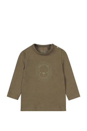 baby longsleeve met printopdruk groenbruin