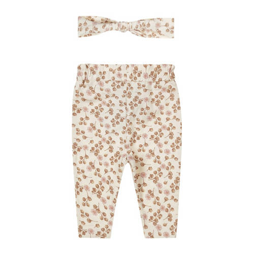 Dirkje babybroek + haarband lichtbruin roze ecru Meisjes Stretchkatoen 80