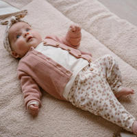 thumbnail: Dirkje babybroek + haarband lichtbruin/roze/ecru
