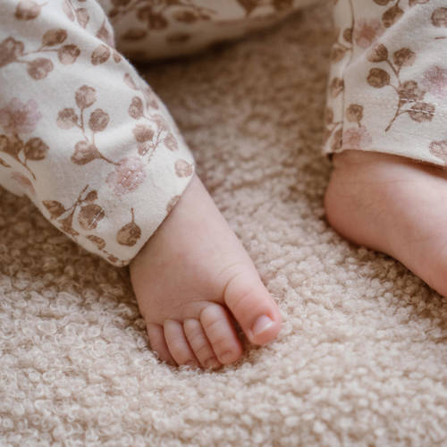 Dirkje babybroek + haarband lichtbruin roze ecru Meisjes Stretchkatoen 80