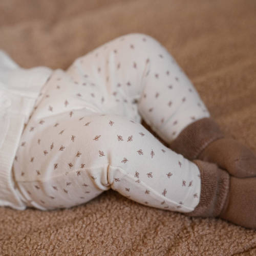 Dirkje baby broek met all over print offwhite bruin Ecru Jongens Meisjes Stretchkatoen 56