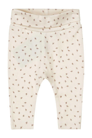 baby broek met all over print offwhite/bruin
