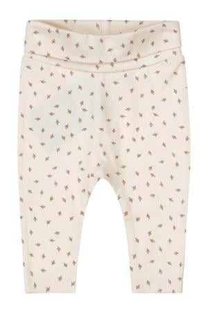 baby broek met all over print offwhite/bruin