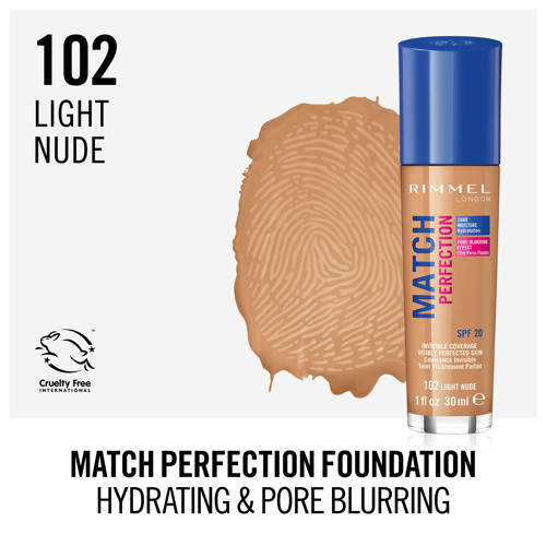 Rimmel London Match Perfection foundation Light Nude 102