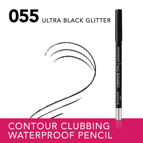 Bourjois Contour Clubbing Waterproof oogpotlood Ultra black glitter 55 Zwart