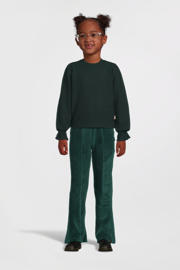 thumbnail: Groene meisjes Koko Noko high waist flared broek van katoen met elastische tailleband en effen
