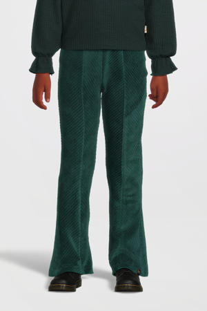 high waist flared broek donkergroen