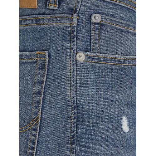 jack & jones JUNIOR slim fit jeans JJIGLENN JJORIGINAL blue denim Blauw 140