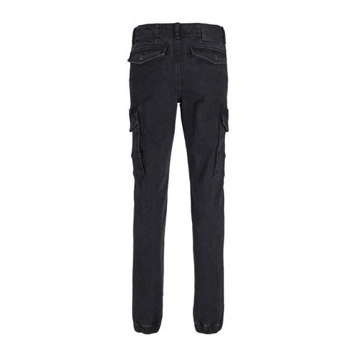 jack & jones JUNIOR slim fit jeans JJIPAUL JJFLAKE black denim Zwart Effen 158