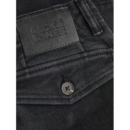 jack & jones JUNIOR slim fit jeans JJIPAUL JJFLAKE black denim Zwart Effen 158