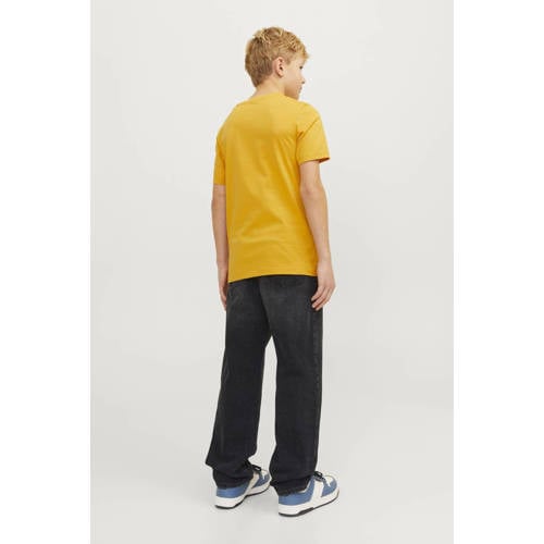 jack & jones JUNIOR high waist relaxed jeans JJICHRIS JJORIGINAL black denim Zwart Jongens Stretchdenim 164