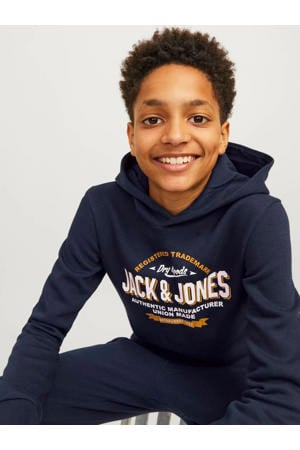 hoodie JJELOGO met logo donkerblauw