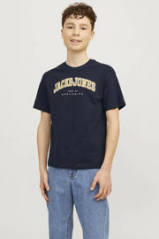 thumbnail: JACK & JONES JUNIOR T-shirt JJECALEB VARSITY met logo donkerblauw