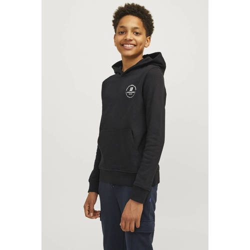 jack & jones JUNIOR hoodie JJESWIFT met printopdruk zwart Sweater Printopdruk 128