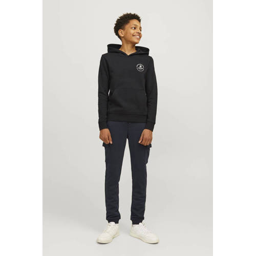 jack & jones JUNIOR hoodie JJESWIFT met printopdruk zwart Sweater Printopdruk 128