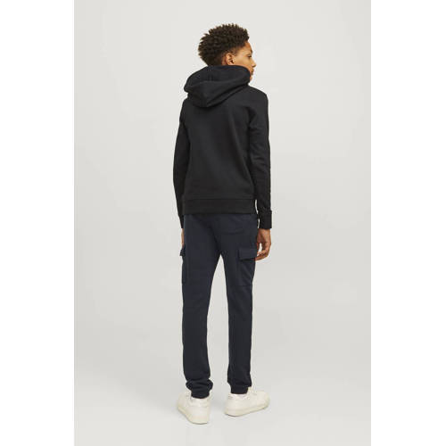 jack & jones JUNIOR hoodie JJESWIFT met printopdruk zwart Sweater Printopdruk 128