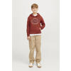 JACK & JONES JUNIOR hoodie JJELOGO met logo donkerrood