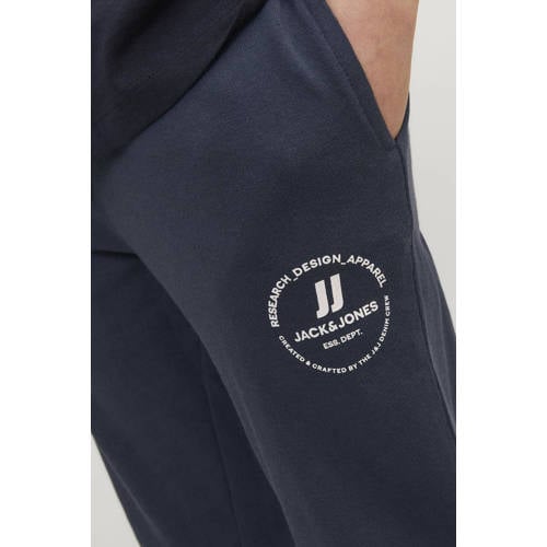 jack & jones JUNIOR joggingbroek JPSTGORDON JJSWIFT met logo donkerblauw Jongens Sweat 152