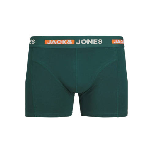 jack & jones JUNIOR boxershort JACSCOTT set van 3 groen donkerblauw zwart Jongens Stretchkatoen 140
