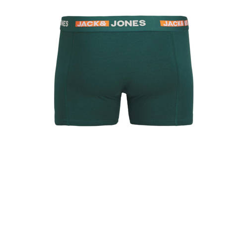 jack & jones JUNIOR boxershort JACSCOTT set van 3 groen donkerblauw zwart Jongens Stretchkatoen 140