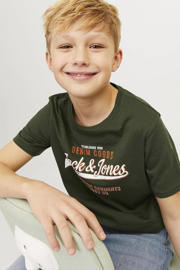 thumbnail: JACK & JONES JUNIOR T-shirt JJELOGO met logo warm donkergroen