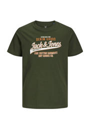 thumbnail: JACK & JONES JUNIOR T-shirt JJELOGO met logo warm donkergroen