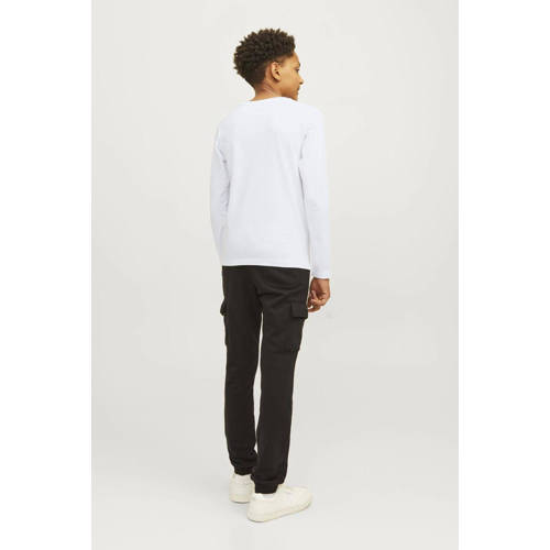 jack & jones JUNIOR longsleeve JJELOGO met logo wit Jongens Katoen Ronde hals 164