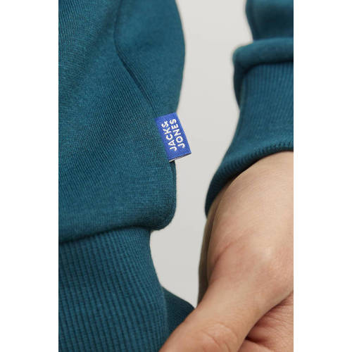 jack & jones JUNIOR hoodie JJELOGO met logo petrol Sweater Blauw Logo 128