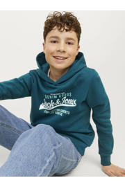 thumbnail: JACK & JONES JUNIOR hoodie JJELOGO met logo petrol