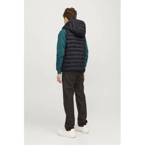 jack & jones JUNIOR bodywarmer JJESPRINT zwart Jongens Nylon Capuchon Effen 140