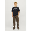 JACK & JONES JUNIOR T-shirt JJECALEB VARSITY met logo zwart