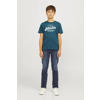 JACK & JONES JUNIOR T-shirt JJELOGO met logo petrol
