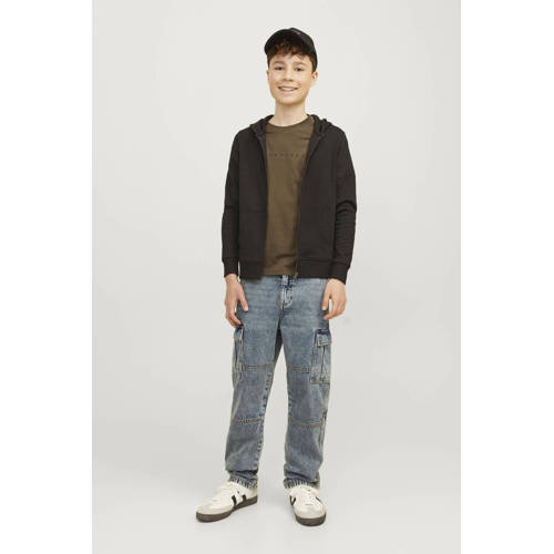 jack & jones JUNIOR T-shirt JJESTAR met tekst Bruin Jongens Katoen Ronde hals 164