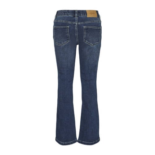 VERO MODA GIRL flared jeans VMRIVER dark blue denim Blauw Meisjes Stretchdenim 116