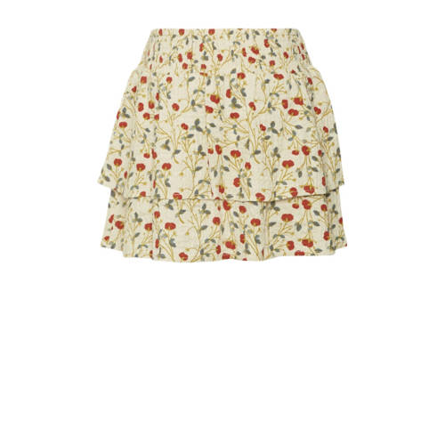 VERO MODA GIRL midi rok beige Meisjes Katoen Bloemen 128